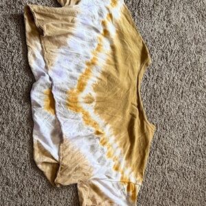 Crop top Tie-Dye Yellow and White
